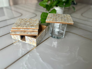 White Mother of Pearl Coasters