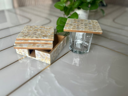 White Mother of Pearl Coasters