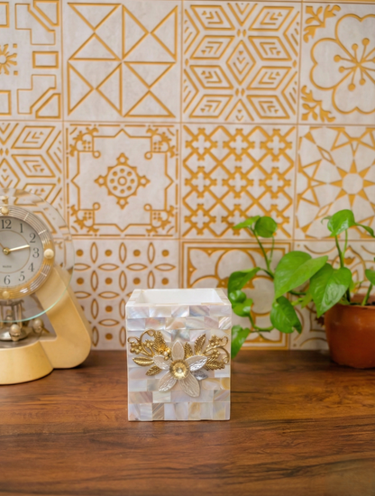 Designer Mother of Pearl Pen & Brush Stand