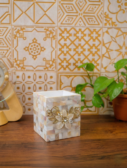 Designer Mother of Pearl Pen & Brush Stand
