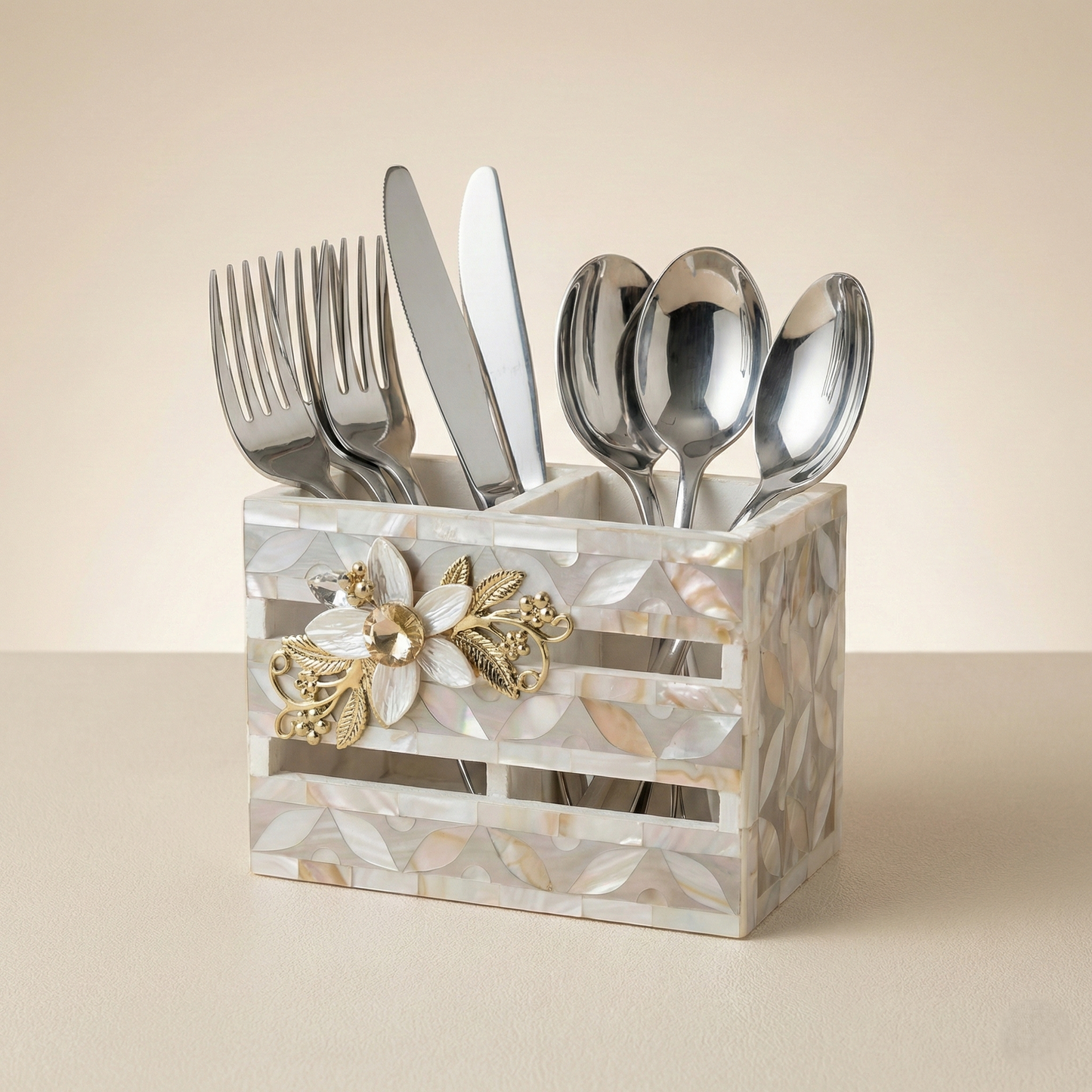 Designer Ethereal - Mother of Pearl - Duo Cutlery Holder