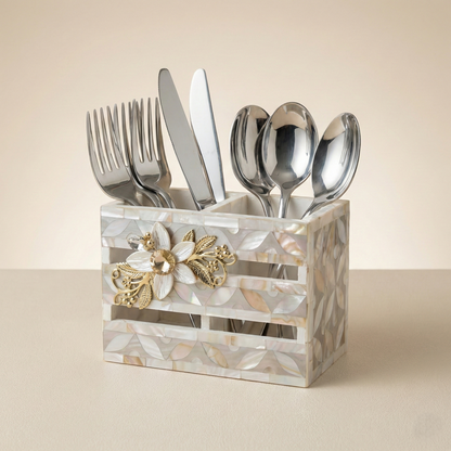 Designer Ethereal - Mother of Pearl - Duo Cutlery Holder