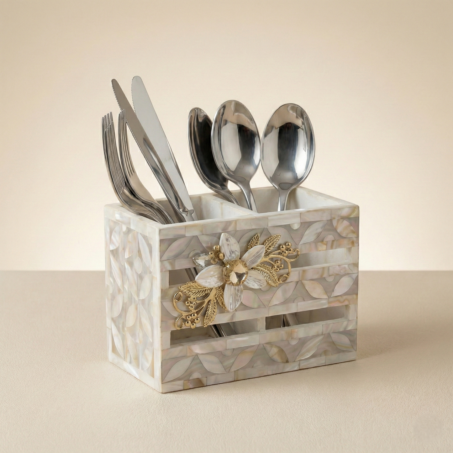 Designer Ethereal - Mother of Pearl - Duo Cutlery Holder