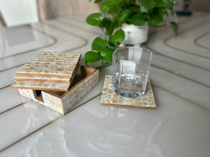 White Mother of Pearl Coasters