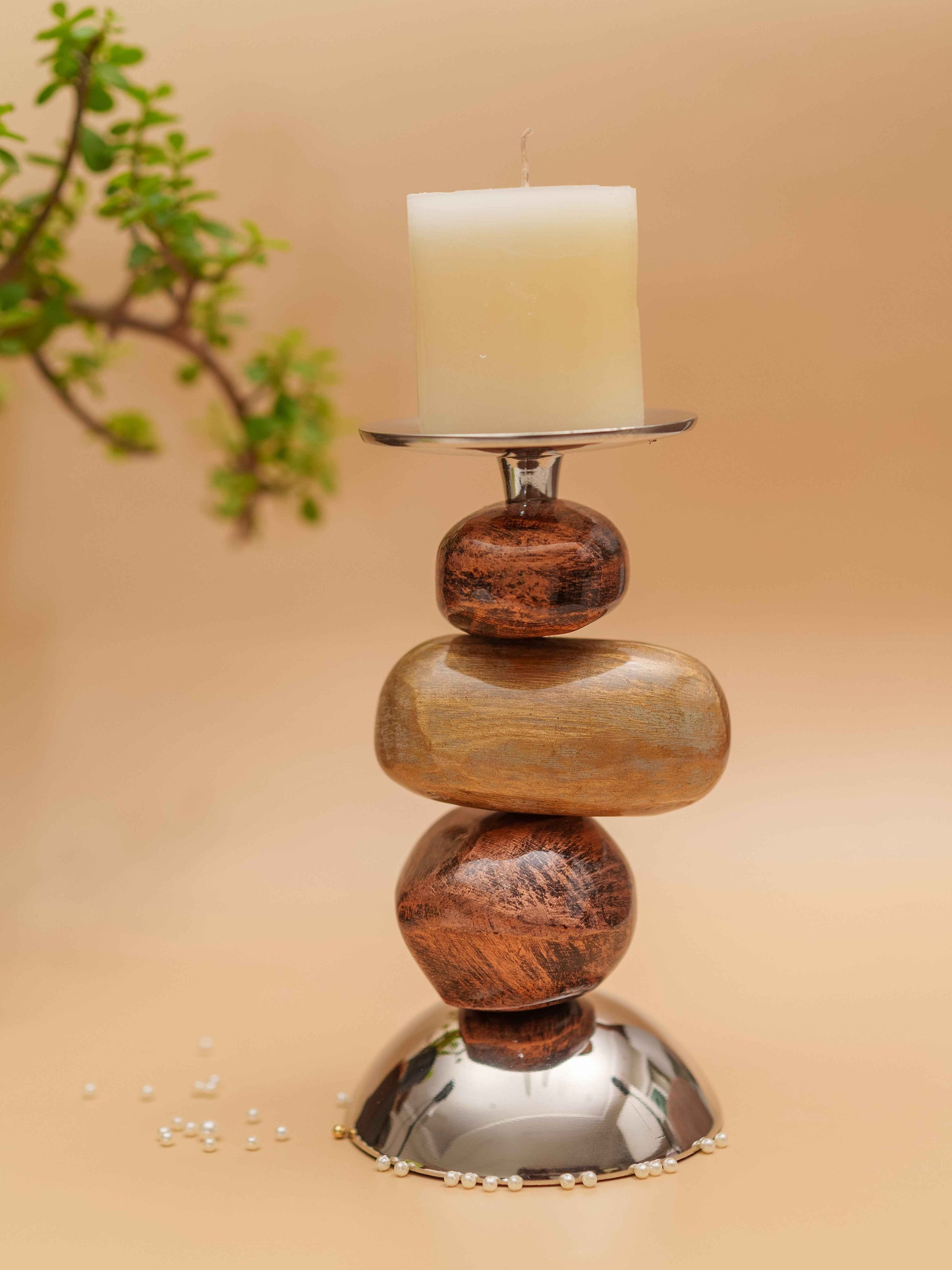 Brown Meenakari Candle Holder