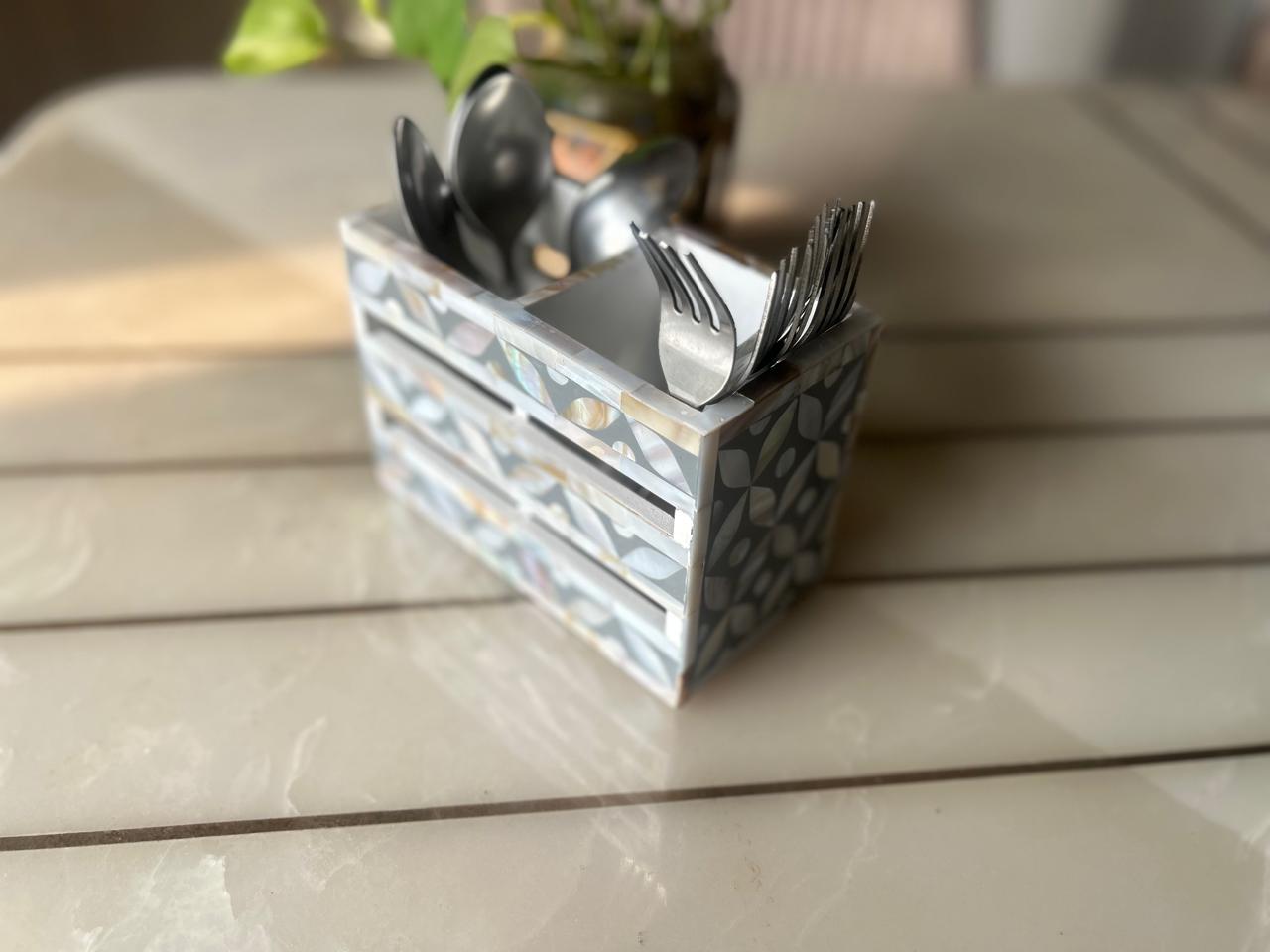 Ethereal - Mother of Pearl - Duo Cutlery Holder