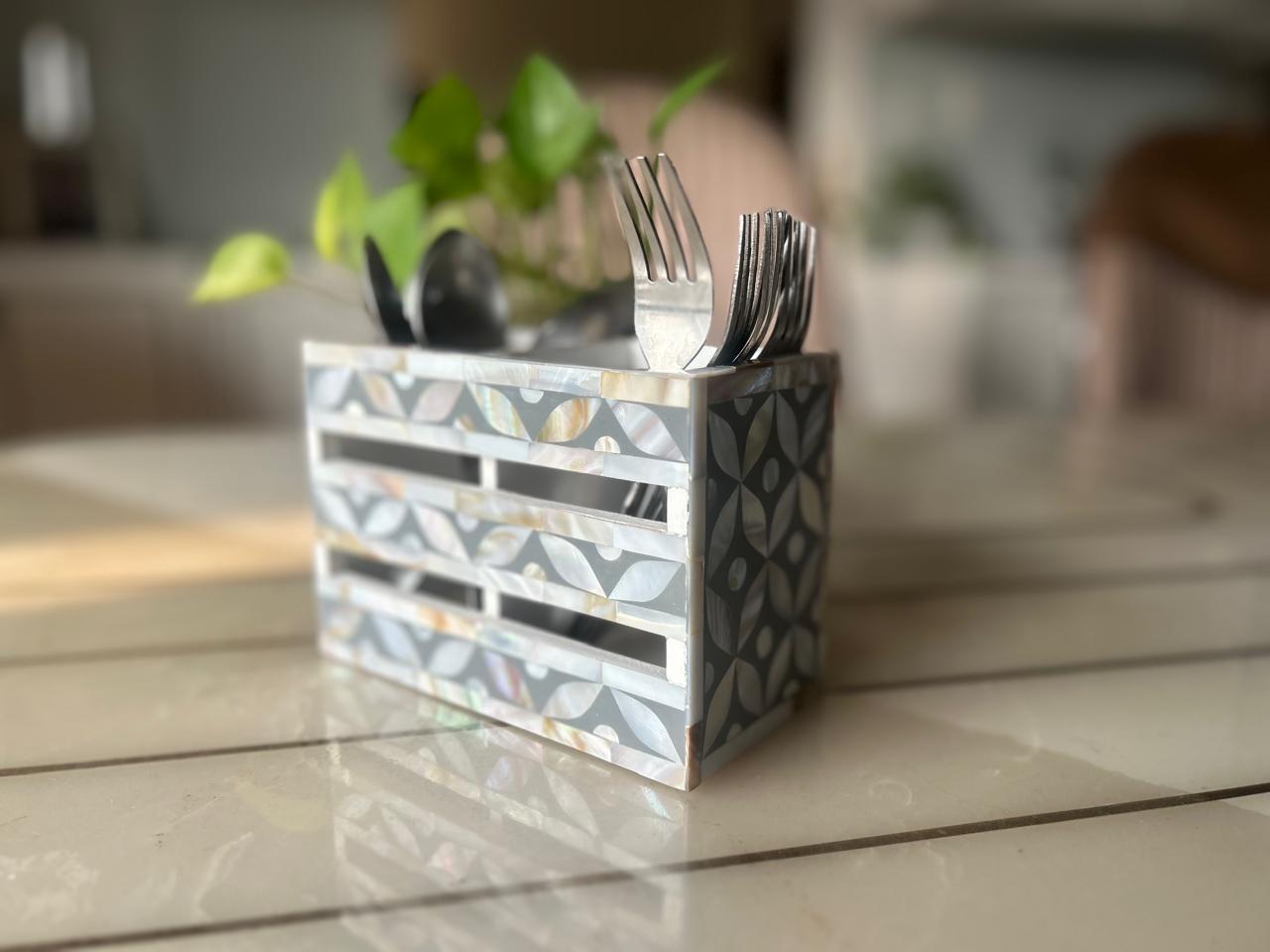 Ethereal - Mother of Pearl - Duo Cutlery Holder
