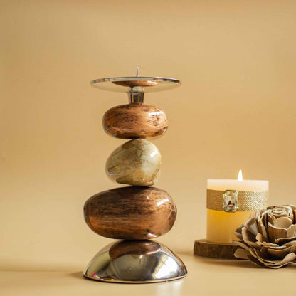 Brown Meenakari Candle Holder - Chitra Goenka Crafts & Creations