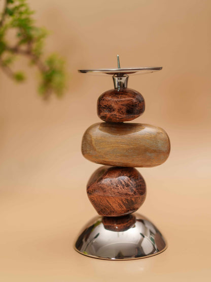 Brown Meenakari Candle Holder - Chitra Goenka Crafts & Creations