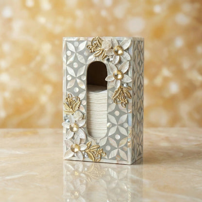Designer Ethereal - Mother of Pearl - Tissue Box - Chitra Goenka Crafts & Creations