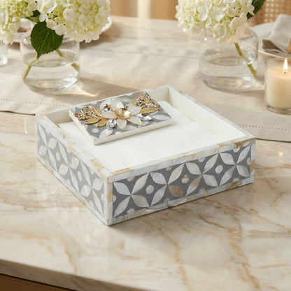 Designer Ethereal - Mother of Pearl - Weight Tissue Holder - Chitra Goenka Crafts & Creations