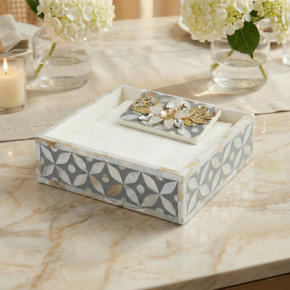 Designer Ethereal - Mother of Pearl - Weight Tissue Holder - Chitra Goenka Crafts & Creations