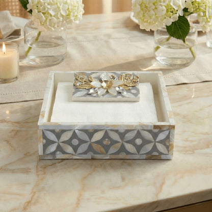 Designer Ethereal - Mother of Pearl - Weight Tissue Holder - Chitra Goenka Crafts & Creations