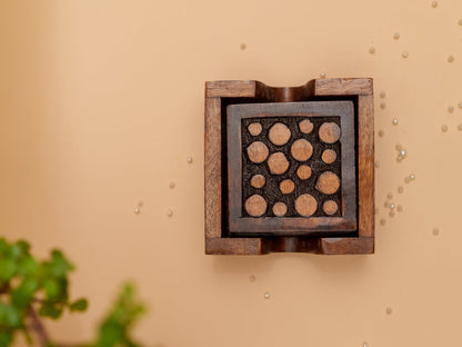 Dotted Wooden Coaster Set - Chitra Goenka Crafts & Creations