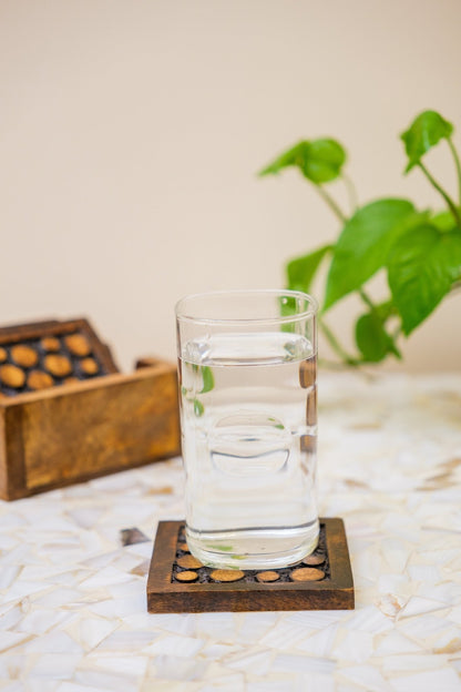 Dotted Wooden Coaster Set - Chitra Goenka Crafts & Creations