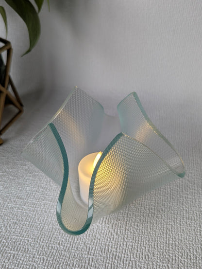 GlowCurl Glass Tealight Holder - Texture - Chitra Goenka Crafts & Creations