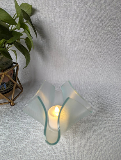 GlowCurl Glass Tealight Holder - Texture - Chitra Goenka Crafts & Creations