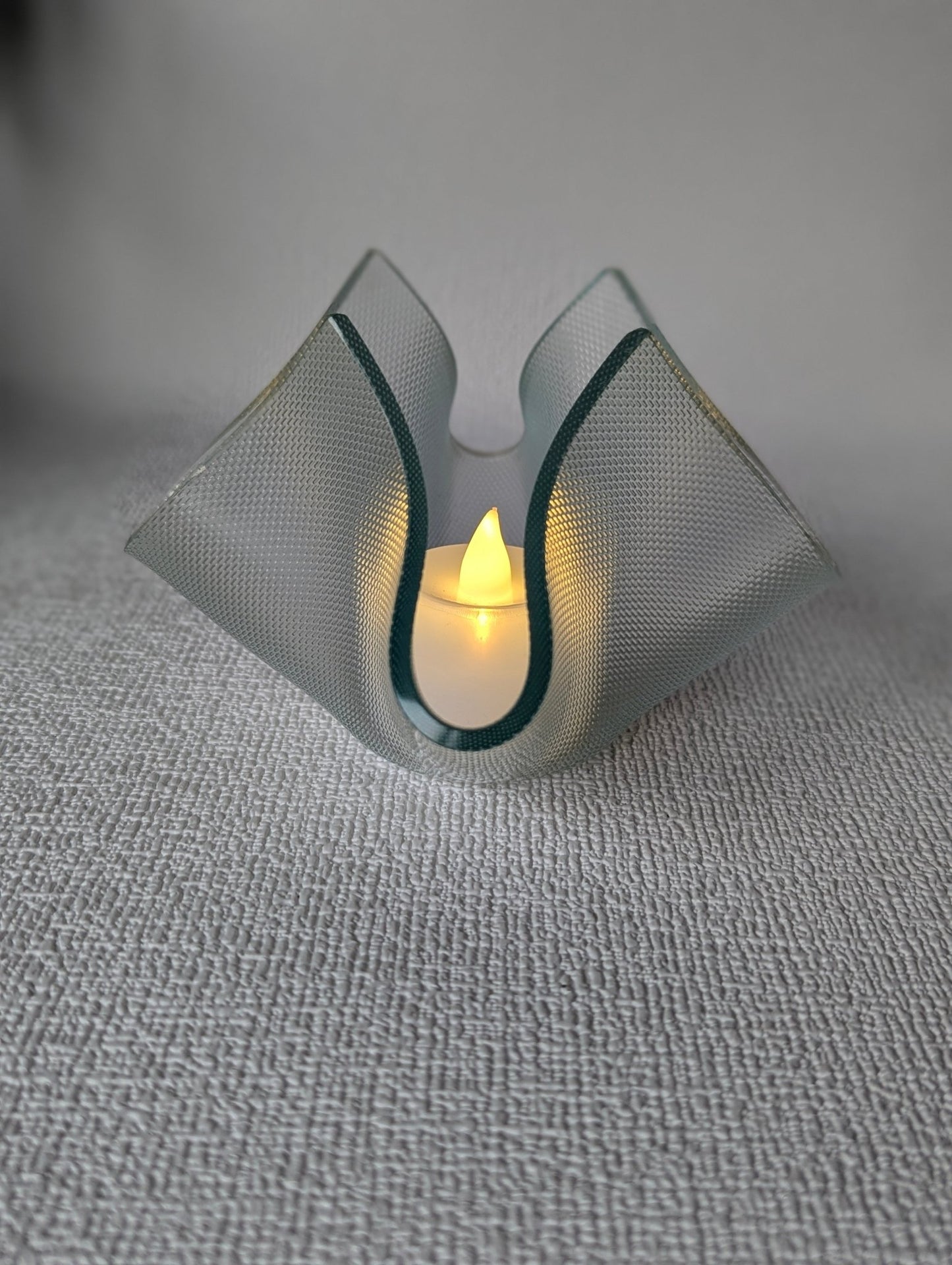 GlowCurl Glass Tealight Holder - Texture - Chitra Goenka Crafts & Creations