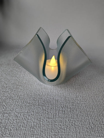 GlowCurl Glass Tealight Holder - Texture - Chitra Goenka Crafts & Creations