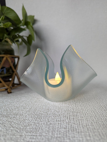 GlowCurl Glass Tealight Holder - Texture - Chitra Goenka Crafts & Creations