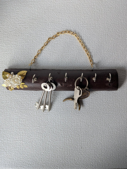 KeyNest Floral Wooden Key Holder - Big - Chitra Goenka Crafts & Creations