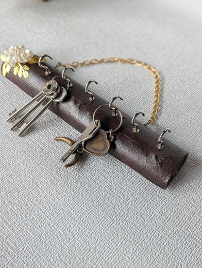 KeyNest Floral Wooden Key Holder - Big - Chitra Goenka Crafts & Creations