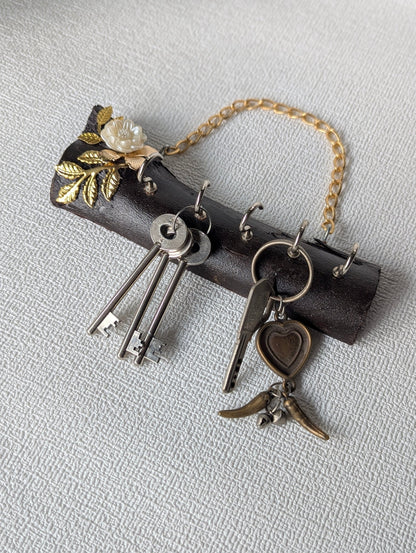 KeyNest Floral Wooden Key Holder - Small - Chitra Goenka Crafts & Creations