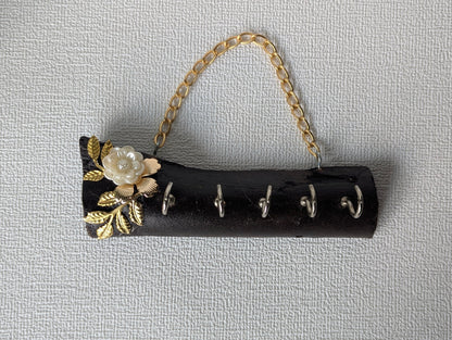 KeyNest Floral Wooden Key Holder - Small - Chitra Goenka Crafts & Creations