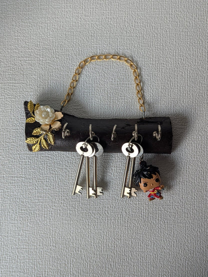 KeyNest Floral Wooden Key Holder - Small - Chitra Goenka Crafts & Creations