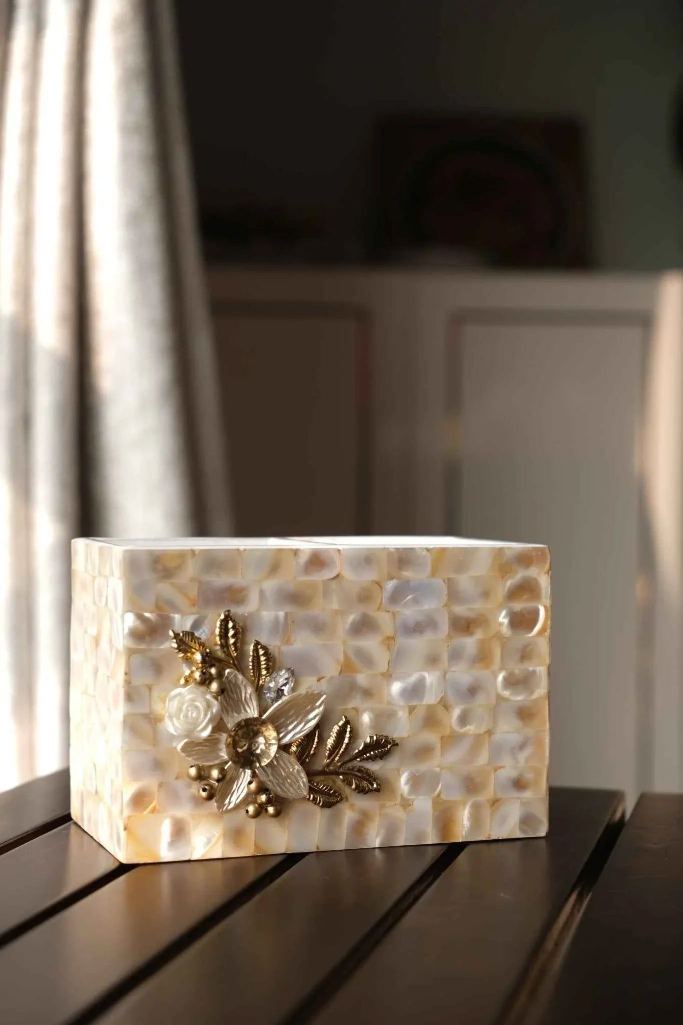 Mother of Pearl Designer Duo Cutlery Holder