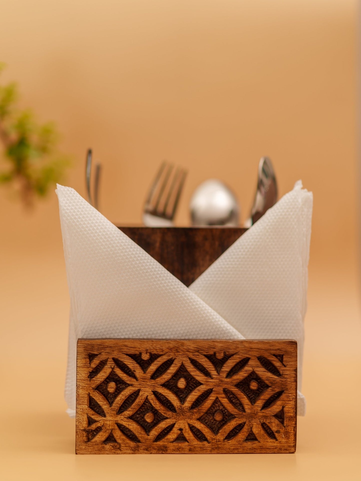 Royal Floral Cutlery & Tissue Caddy - Chitra Goenka Crafts & Creations