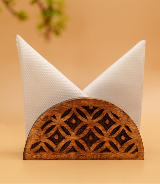 Royal Floral Woodwork - Tissue Stand - Chitra Goenka Crafts & Creations