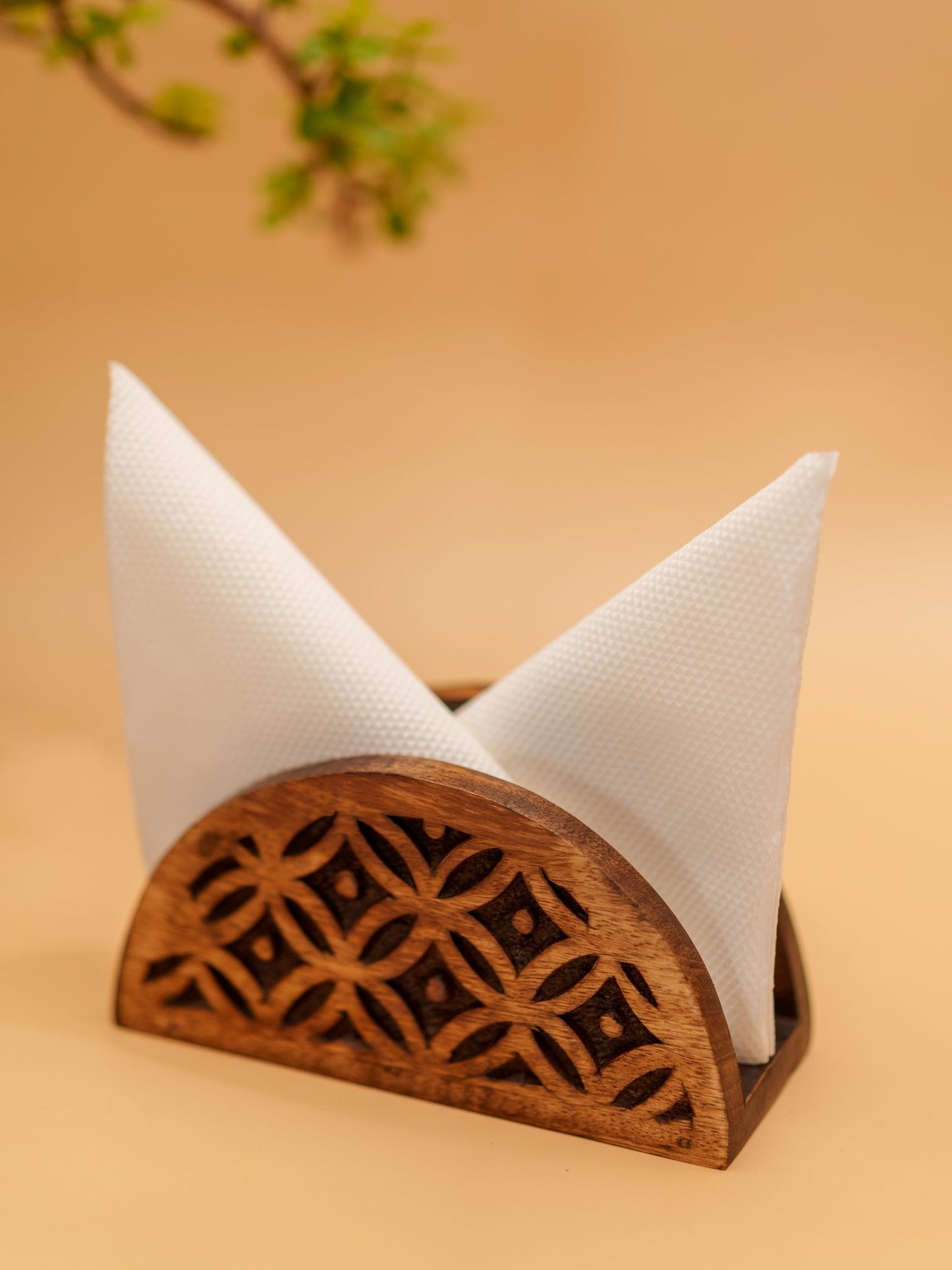 Royal Floral Woodwork - Tissue Stand - Chitra Goenka Crafts & Creations