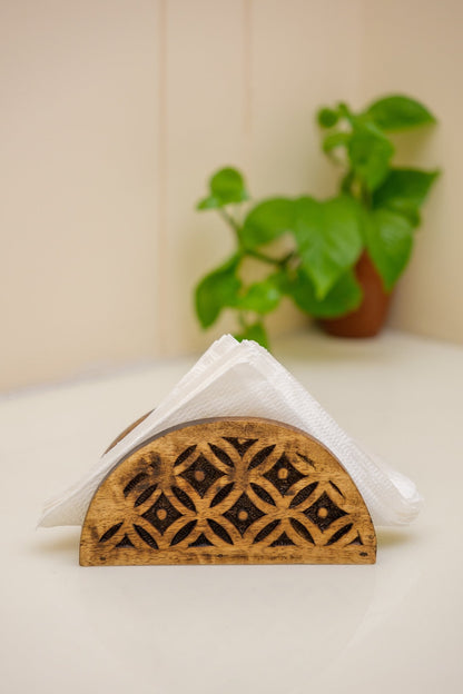 Royal Floral Woodwork - Tissue Stand - Chitra Goenka Crafts & Creations