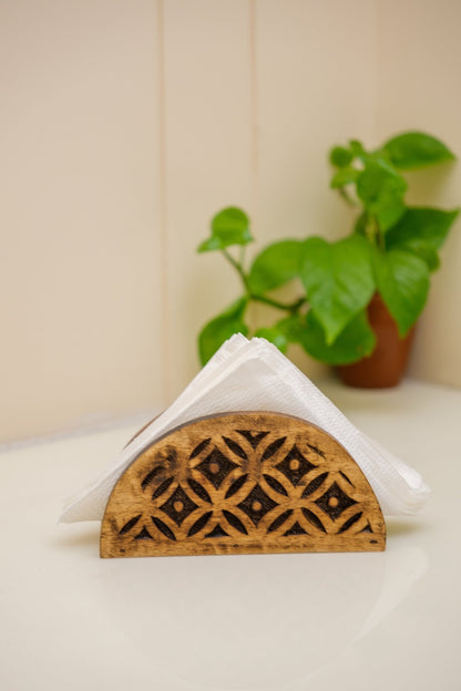 Royal Floral Woodwork - Tissue Stand - Chitra Goenka Crafts & Creations