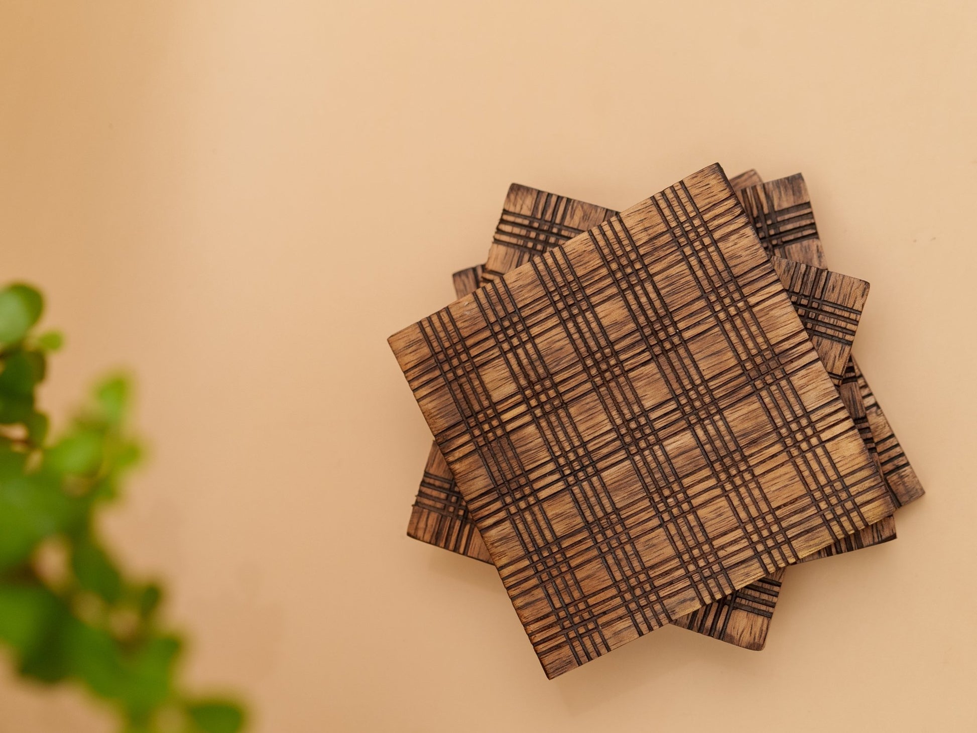 Square Wooden Coasters - Chitra Goenka Crafts & Creations