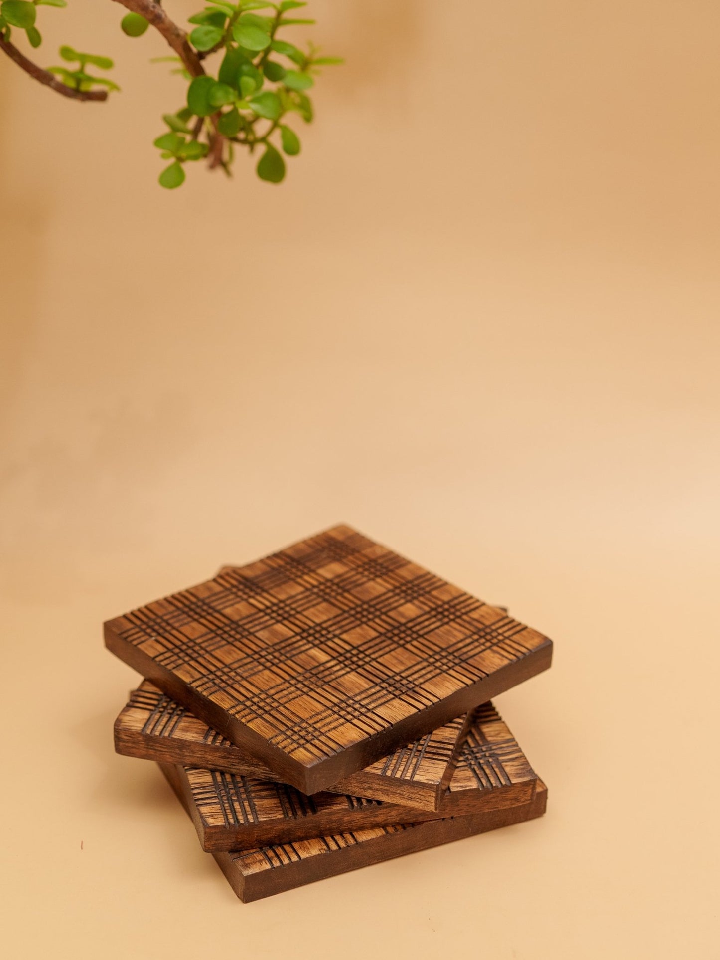 Square Wooden Coasters - Chitra Goenka Crafts & Creations