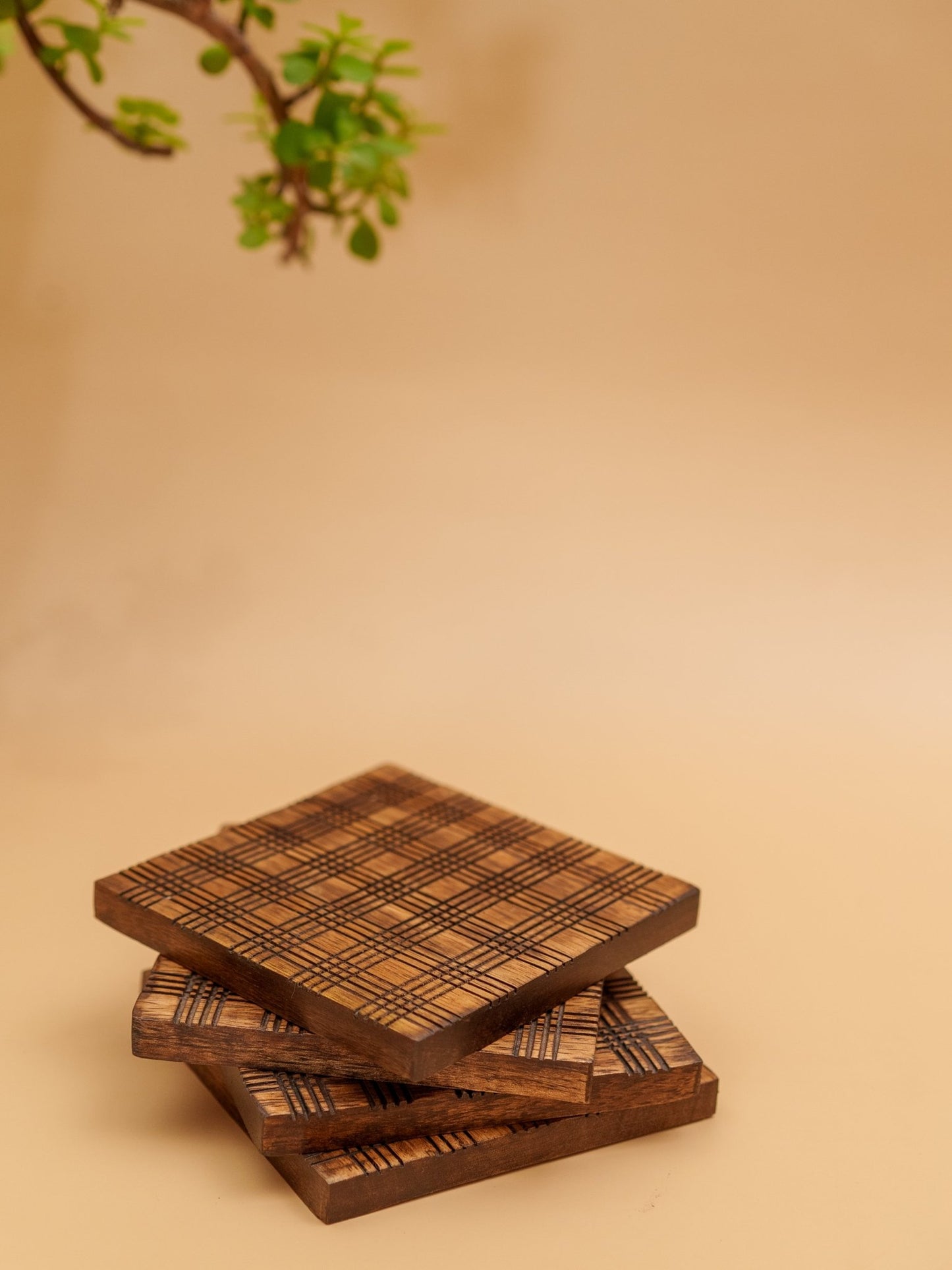 Square Wooden Coasters - Chitra Goenka Crafts & Creations