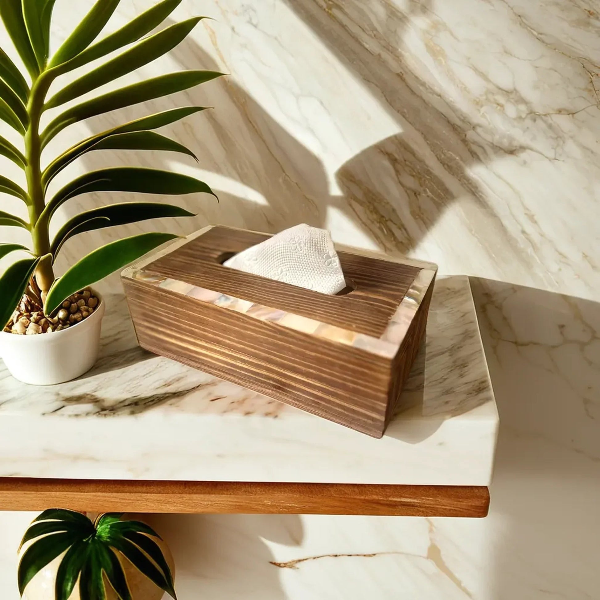 Wooden Tissue Box (21cmx12cmx7cm) - Chitra Goenka Crafts & Creations